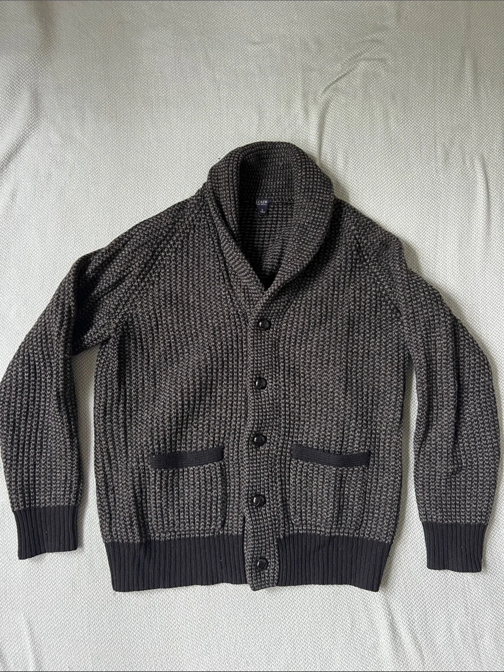 J. Crew Shawl Collar Chunky Knit Cardigan - Charcoal